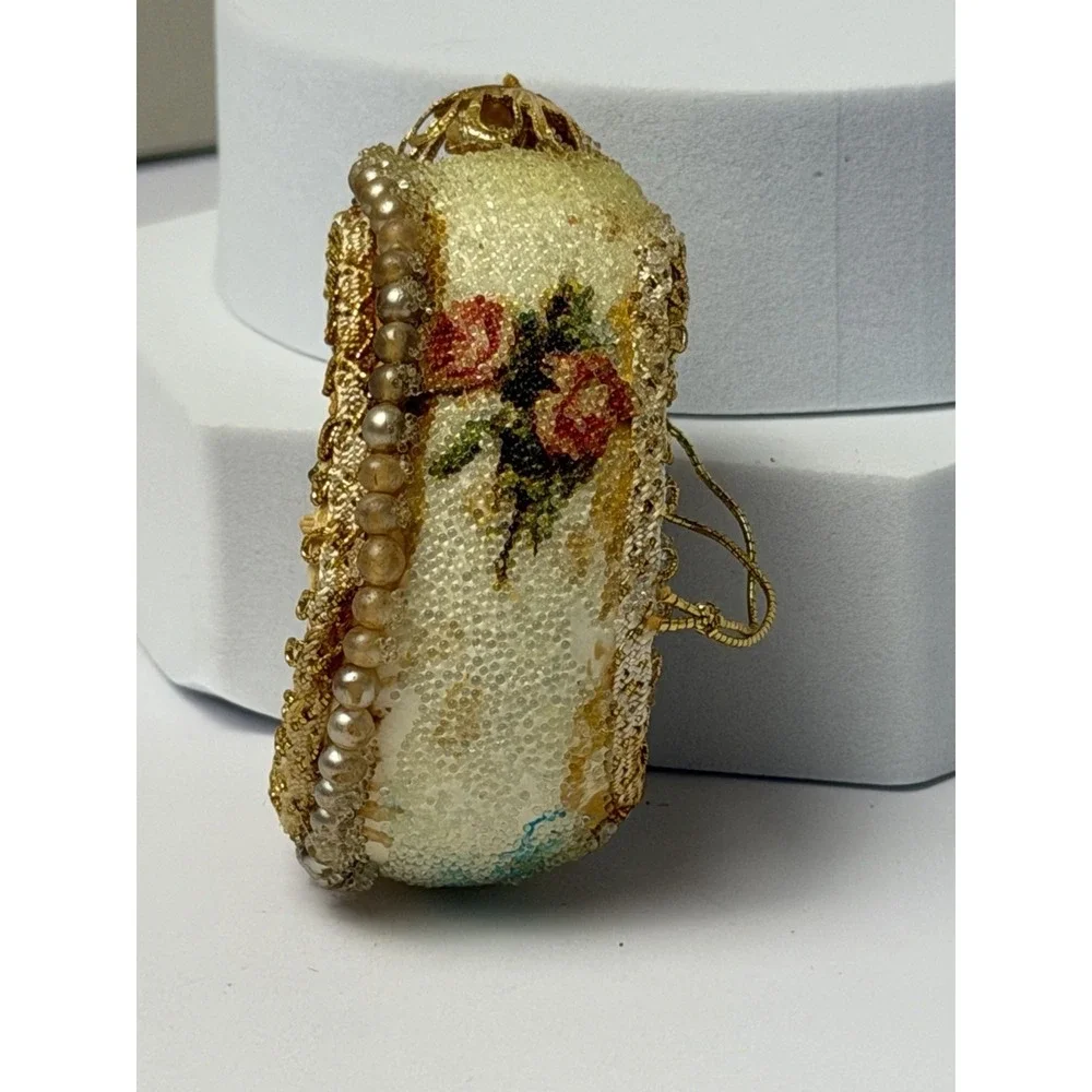 Singing Angels Shadow Box Christmas Tree Ornament VTG  Pearls
